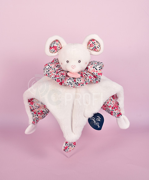 Doudou Sleepy mouse pink 3v1