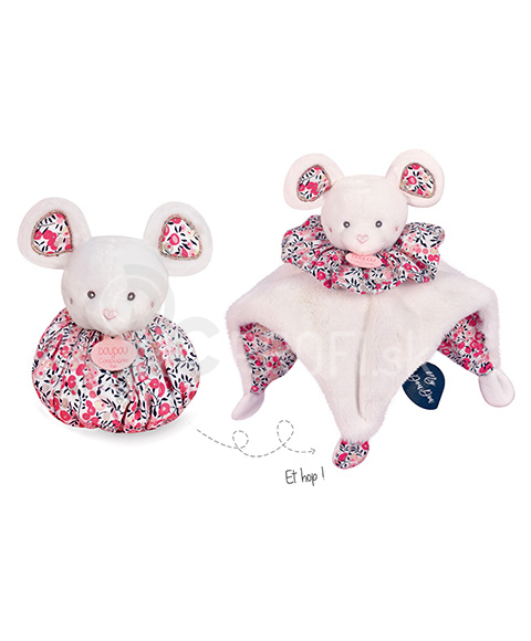 Doudou Sleepy mouse pink 3v1