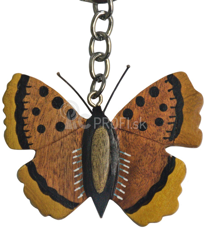 Drevený prívesok na kľúče veľký motýľ