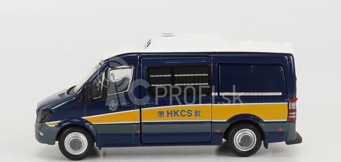 Drobné hračky Mercedes Benz Sprinter Van Transporter Hkcs Police 2018 1:76 Modrá žltá biela