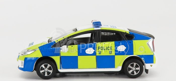 Drobné hračky Toyota Prius Police 2009 1:64 biela modrá žltá