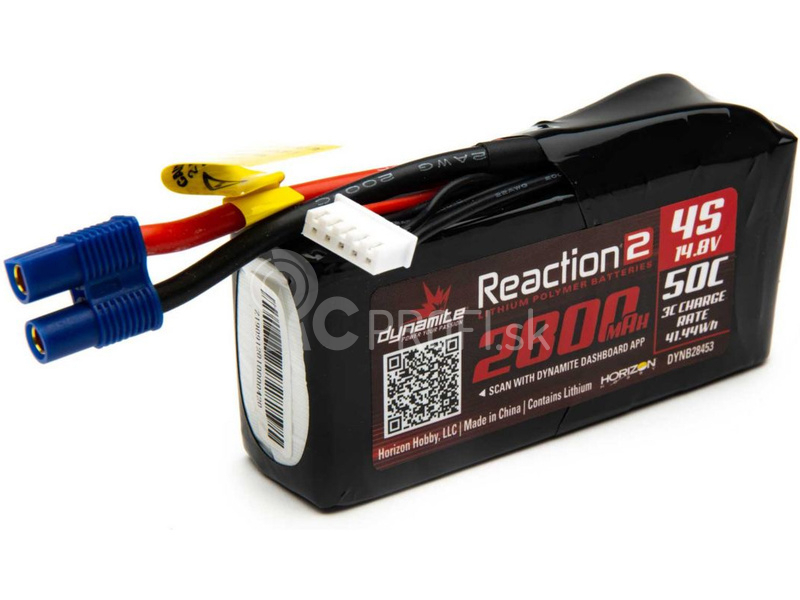 Dynamite LiPo Reaction2 14.8V 2800mAh 50C 96mm EC3