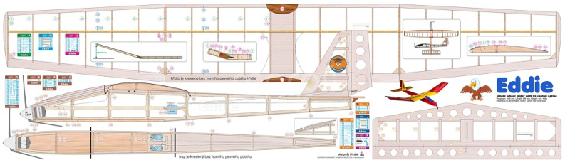EDDIE-škola RC klzák rozpätie 1420mm Hiesb.