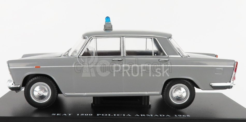 Edícia Seat fiat 1500 Servicio Oficial Madrid Policia Armada Police 1965 - Con Vetrina - S vitrínou 1:24 Grey