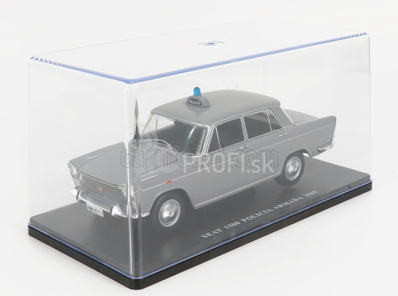 Edícia Seat fiat 1500 Servicio Oficial Madrid Policia Armada Police 1965 - Con Vetrina - S vitrínou 1:24 Grey