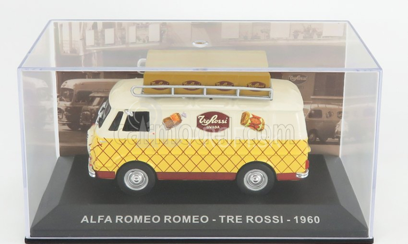 Edicola Alfa romeo Romeo 1 Van Tre Rossi 1960 1:43 Cream Yellow