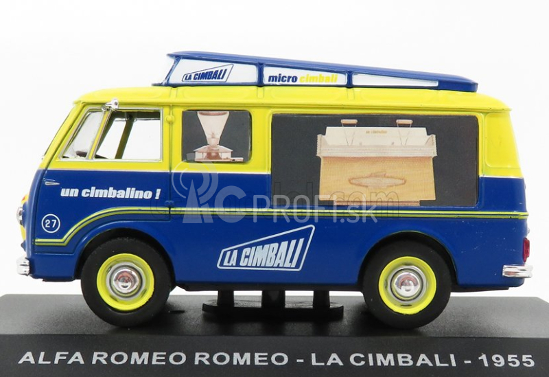 Edicola Alfa romeo Romeo Furgone Van - La Cimbali 1955 1:43 Modro-žltá