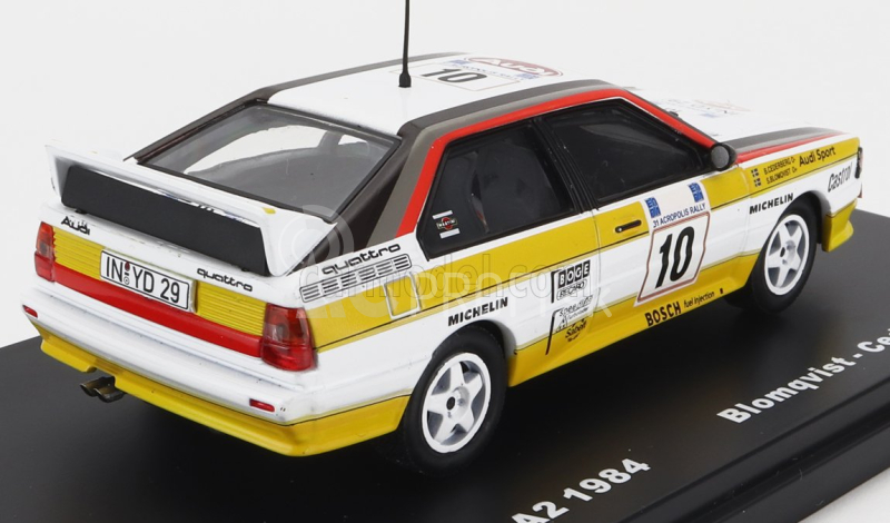 Edicola Audi Quattro N 10 Winner Rally Acropolis 1984 S.blomqvist - B.cederberg 1:43 Biela Žltá Čierna