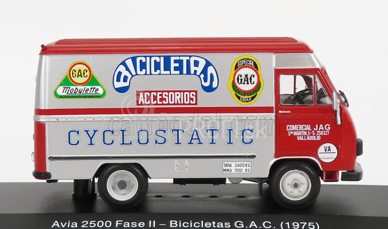 Edicola Avia 2500 Fase Ii Van - Bicicletas Gac Cyclostatic 1975 1:43 Red Silver