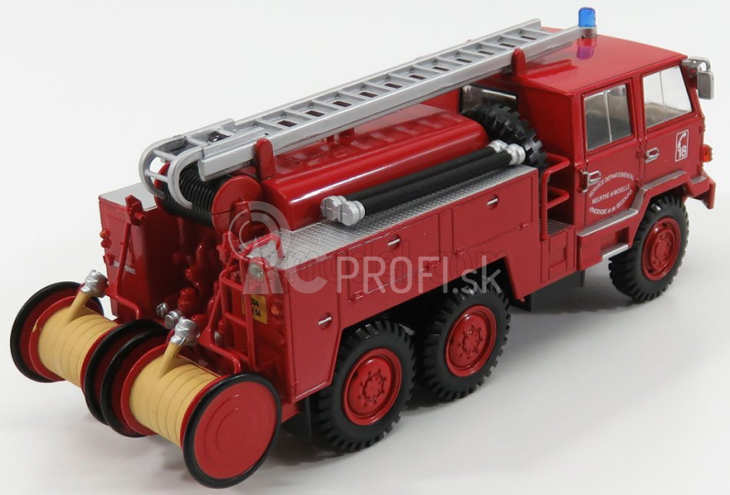 Edicola Berliet Ff 6x6 Fpt Hr Tanker Truck Požiarne vozidlo Vigili Del Fuoco Service Departemental Secours 1971 1:43 Červená