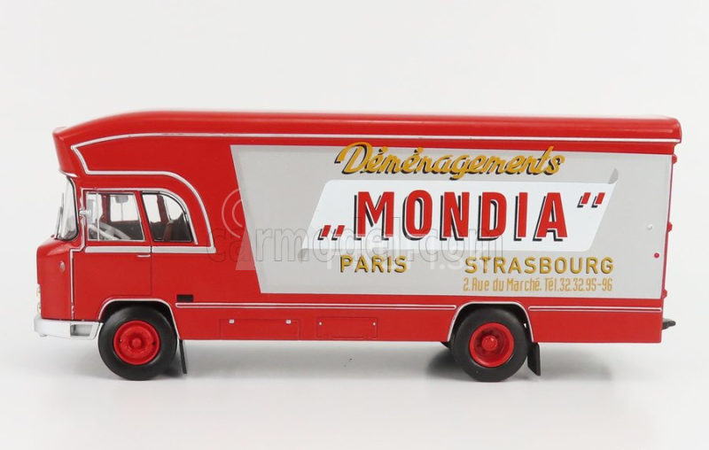 Edicola Berliet Gbk6 Truck Mondia 1971 1:43 Červená strieborná