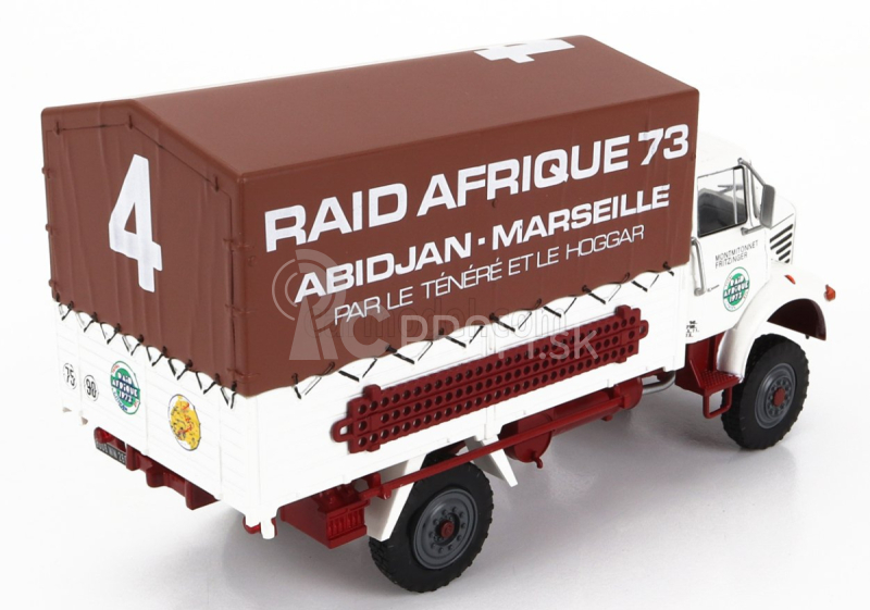 Edicola Berliet L64 Truck Telonato N 4 Rally Raid Afrique Abidjan - Marseille 2-assi 1963 1:43 Biela hnedá