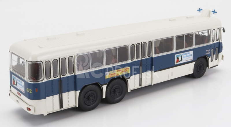 Edicola Berliet Pbr10 Bus Foire De Marseille 3-assi 1958 1:43 biela modrá