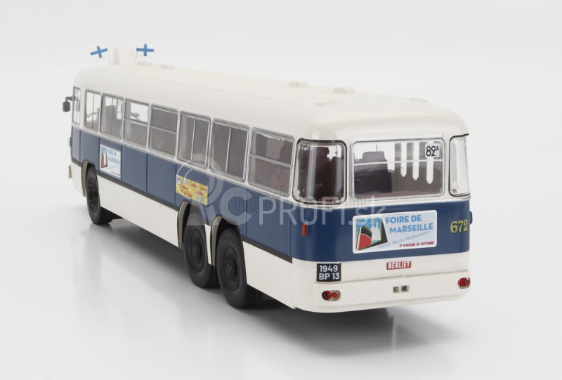 Edicola Berliet Pbr10 Bus Foire De Marseille 3-assi 1958 1:43 biela modrá