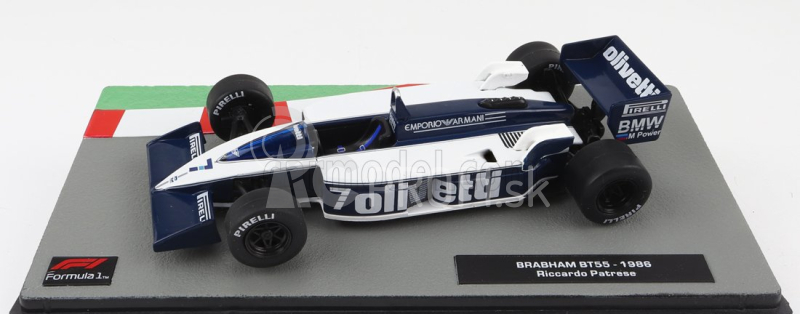 Edicola Brabham F1 Bt55 Bmw N 7 Sezóna 1986 Riccardo Patrese 1:43 Biela modrá