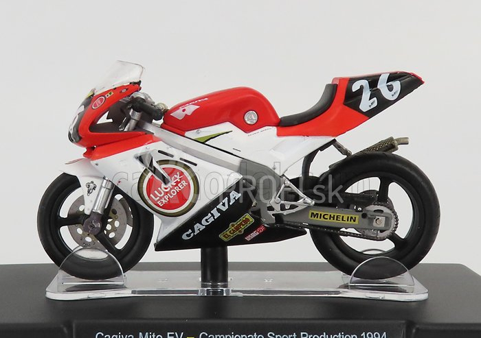 Edicola Cagiva Mito Ev N 26 Campionato Sport Production 1994 Valentino Rossi 1:18 červená biela čierna