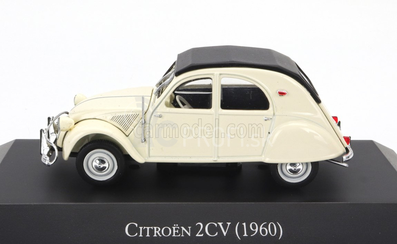 Edicola Citroen 2cv s uzavretou strechou 1960 1:43 biela čierna