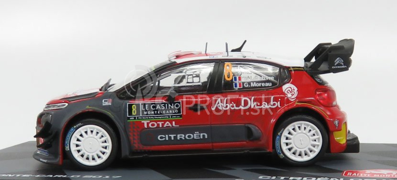 Edicola Citroen C3 Wrc Team Total Abu Dhabi N 8 Rally Montecarlo 2017 S.lefebvre - G.moreau 1:43 Červená sivá