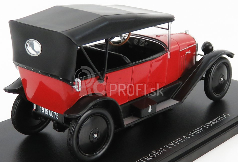 Edicola Citroen Type-a 10hp Torpedo 1919 1:24 Červená čierna