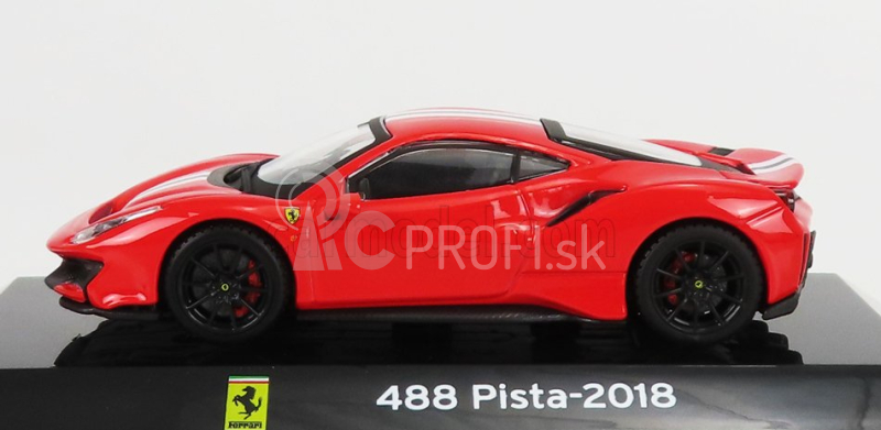 Edicola Ferrari 488 Pista 2018 - Con Vetrina - S vitrínou 1:43 červená