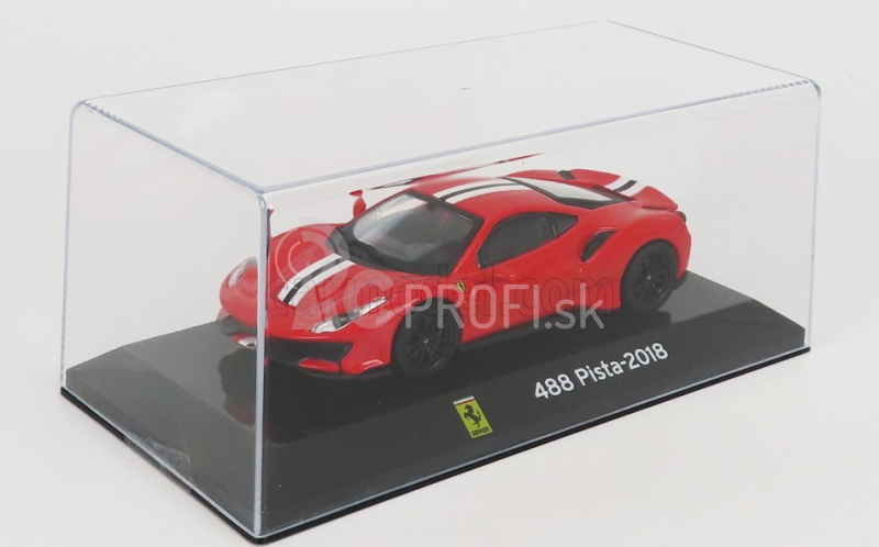 Edicola Ferrari 488 Pista 2018 - Con Vetrina - S vitrínou 1:43 červená