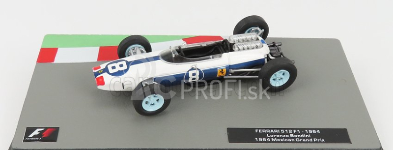 Edicola Ferrari F1 512 N 8 3. Mexiko Gp 1964 Lorenzo Bandini 1:43 Bielo modrá