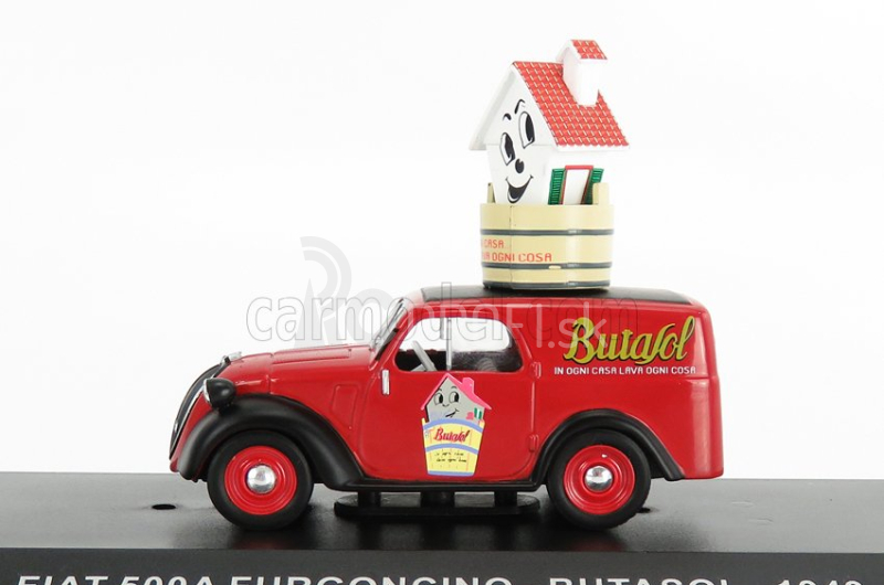 Edicola Fiat 500 Furgoncino Van Butasol 1948 1:43 červená čierna