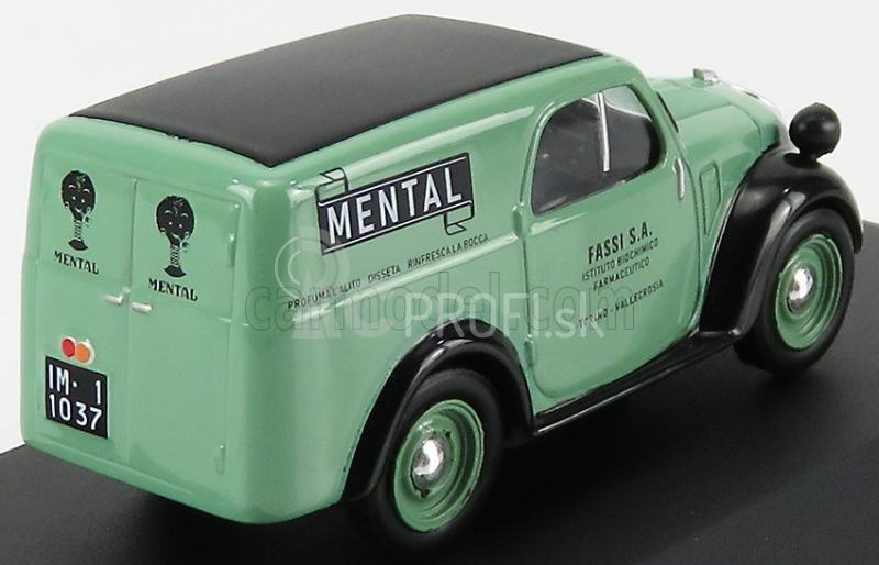 Edicola Fiat 500a Furgoncino Van Mental 1953 1:43 svetlozelená čierna