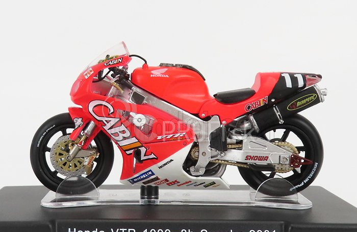 Edicola Honda Vtr1000 Team Cabin Honda N 11 Víťaz 8h Suzuka 2001 Valentino Rossi 1:18 Červená Biela