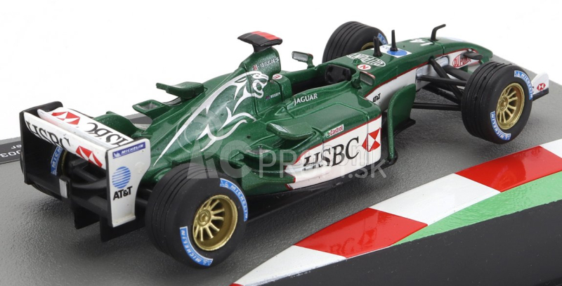 Edicola Jaguar F1 R4 N 14 Sezóna 2003 Mark Webber 1:43 Zelená Biela