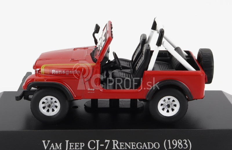 Edicola Jeep Cj-7 Renegado Open 1983 1:43 Červená