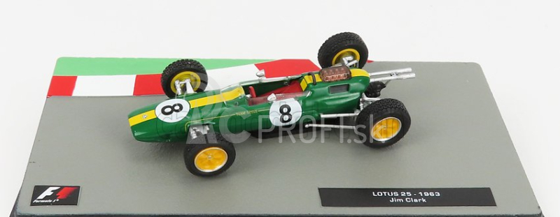 Edicola Lotus F1 25 N 8 Jim Clark Sezóna 1963 Majster sveta 1:43 Zelenožltá