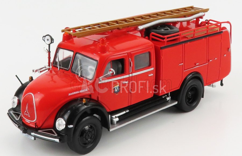 Edicola Magirus Deutz Tlf-16 Mercur 125a Hasičské auto Nemecko 1961 1:43 Červená čierna