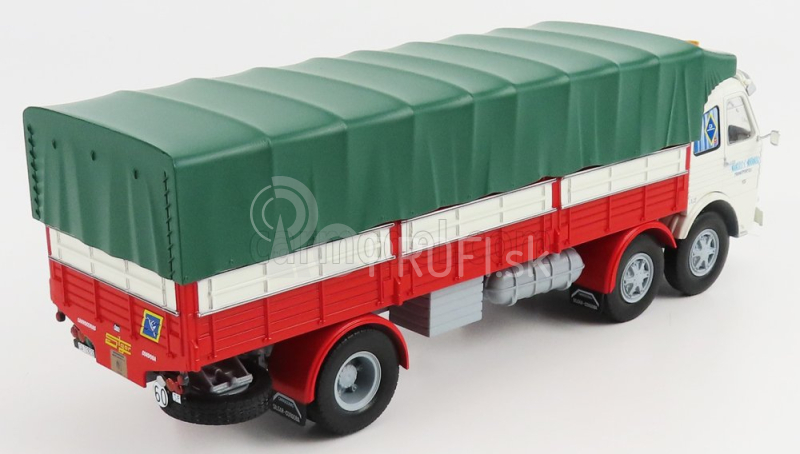 Edicola Pegaso 1063 Truck Telonato 3-assi 1968 1:43 Biela červená zelená