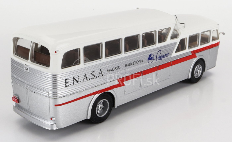 Edicola Pegaso Z-403 Monoscocca Bus E.n.a.s.a. Madrid-barcellona 1951 1:43 Strieborná biela červená