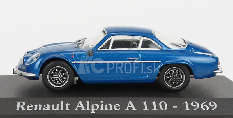 Edicola Renault Alpine A110 1969 - Čierne kolesá - Con Vetrina - S vitrínou 1:43 Blue Met