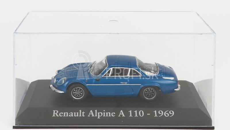 Edicola Renault Alpine A110 1969 - Čierne kolesá - Con Vetrina - S vitrínou 1:43 Blue Met