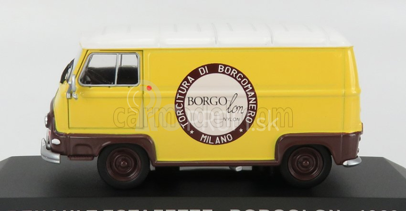 Edicola Renault Estafette Van Borgolon 1969 1:43 žltá hnedá biela