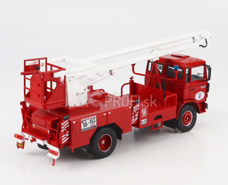 Edicola Renault Jp11 Truck Scala Crane Elevator Cestello Sapeurs Pompiers 1977 1:43 červená biela