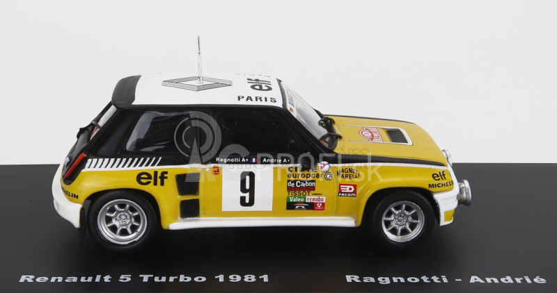 Edicola Renault R5 Turbo N 9 Winner Rally Montecarlo 1981 J.ragnotti - J.m.andrie 1:43 Žltá Biela Čierna