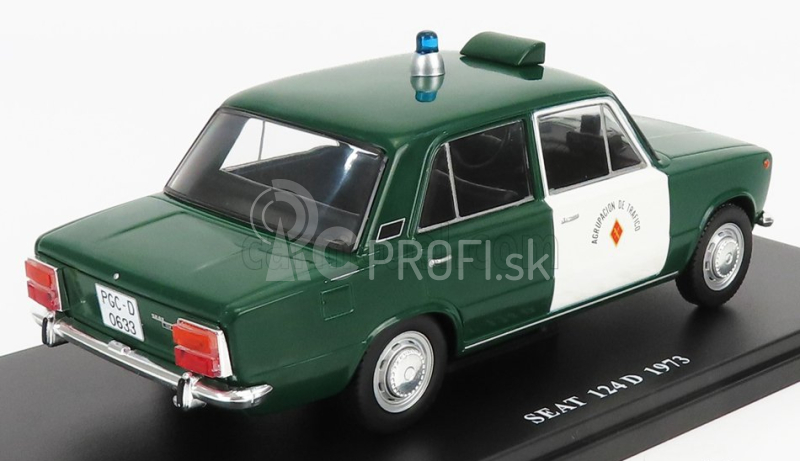 Edicola Seat fiat 124d Agrupacion De Trafico Police 1973 - Con Vetrina - S vitrínou 1:24 Green White