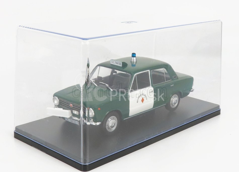 Edicola Seat fiat 124d Agrupacion De Trafico Police 1973 - Con Vetrina - S vitrínou 1:24 Green White