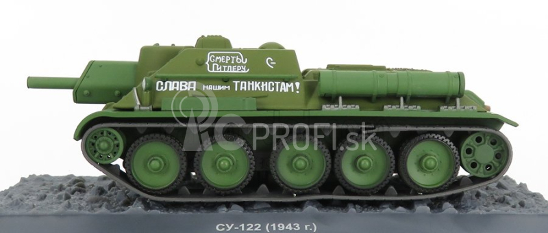 Edicola Tank Su-122 Cy-122 Carro Armato 1943 - poškodenie Blister Box 1:43 Vojenská zelená