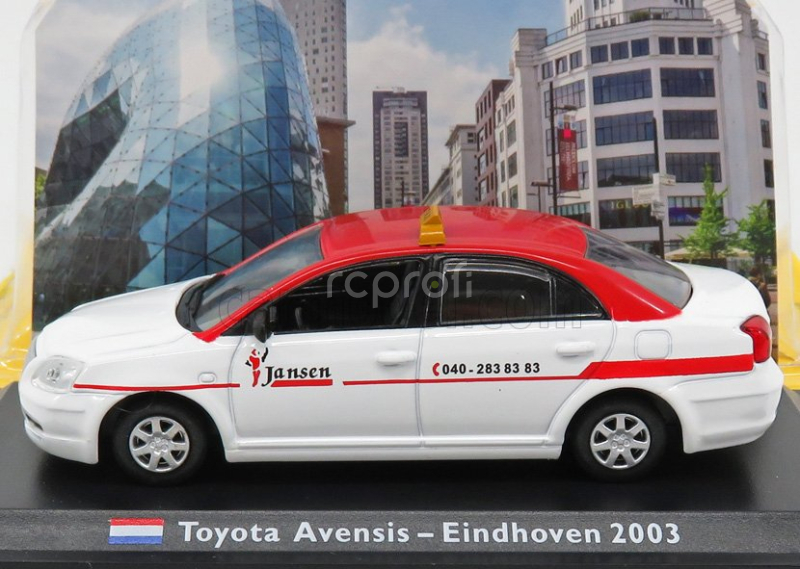 Edicola Toyota Avensis Taxi Eindhoven 2003 1:43 Biela červená