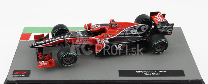 Edicola Virgin racing F1 Vr-01 N 24 Sezóna 2010 Timo Glock 1:43 Červená Čierna