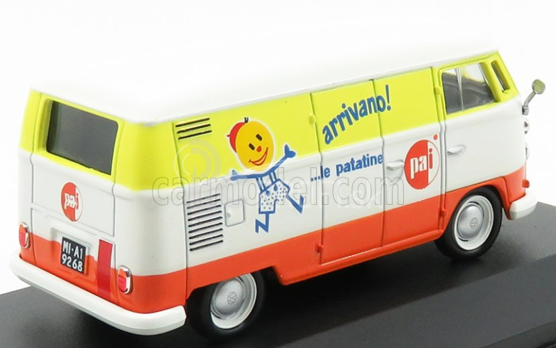 Edicola Volkswagen T1 C Van - Pai - Arrivano Le Patatine 1965 1:43 Biela oranžová žltá