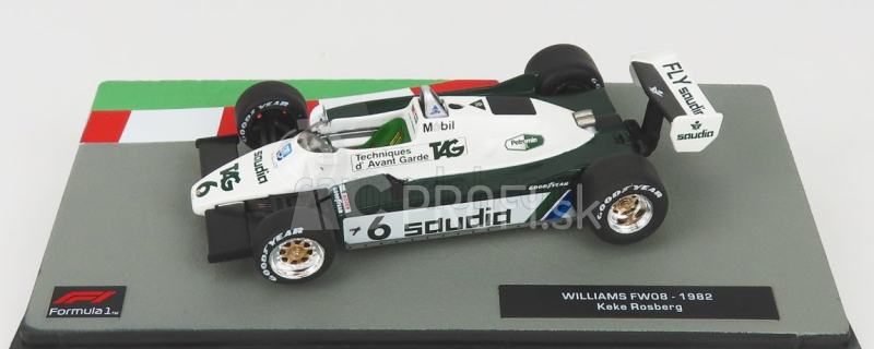 Edicola Williams F1 Fw08 Team Ford N 6 Majster sveta Sezóna 1982 Keke Rosberg 1:43 Zelená Biela