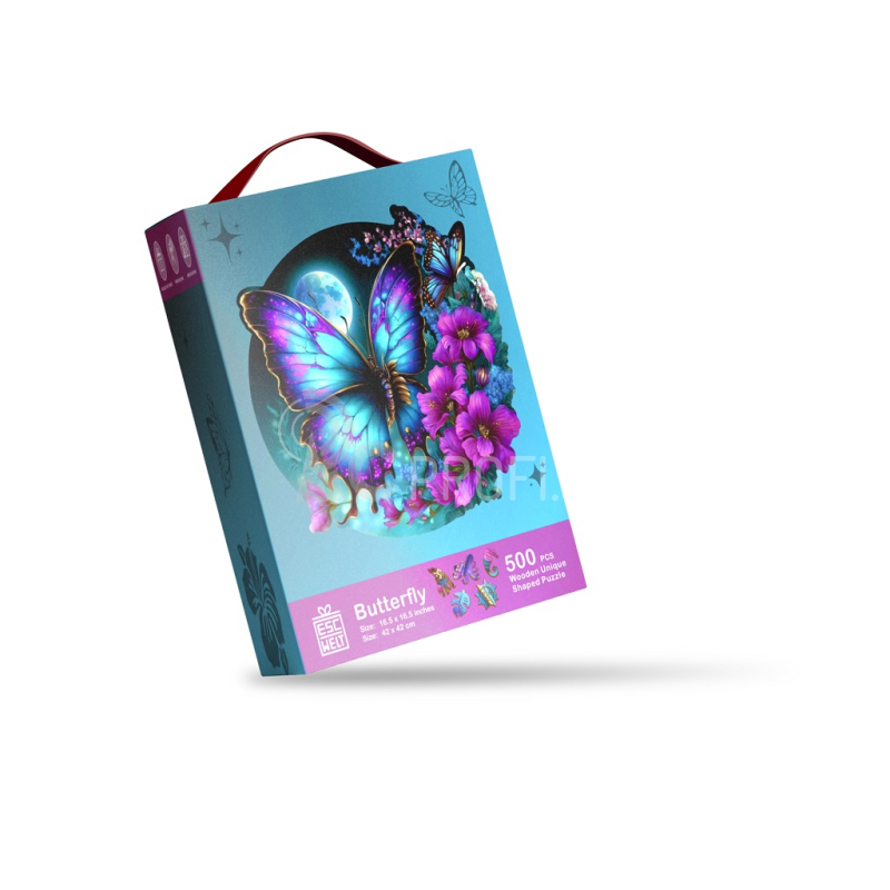 EscapeWelt Drevené svietiace puzzle Butterfly 500 dielikov