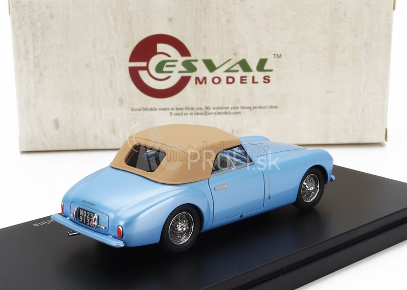 Esval model Cisitalia 202 Sc Stabilimenti Farina Cabriolet Closed 1947 1:43 Light Blue Cream