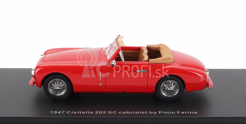 Esval model Cisitalia 202 Sc Stabilimenti Farina Cabriolet Open 1947 1:43 Červená